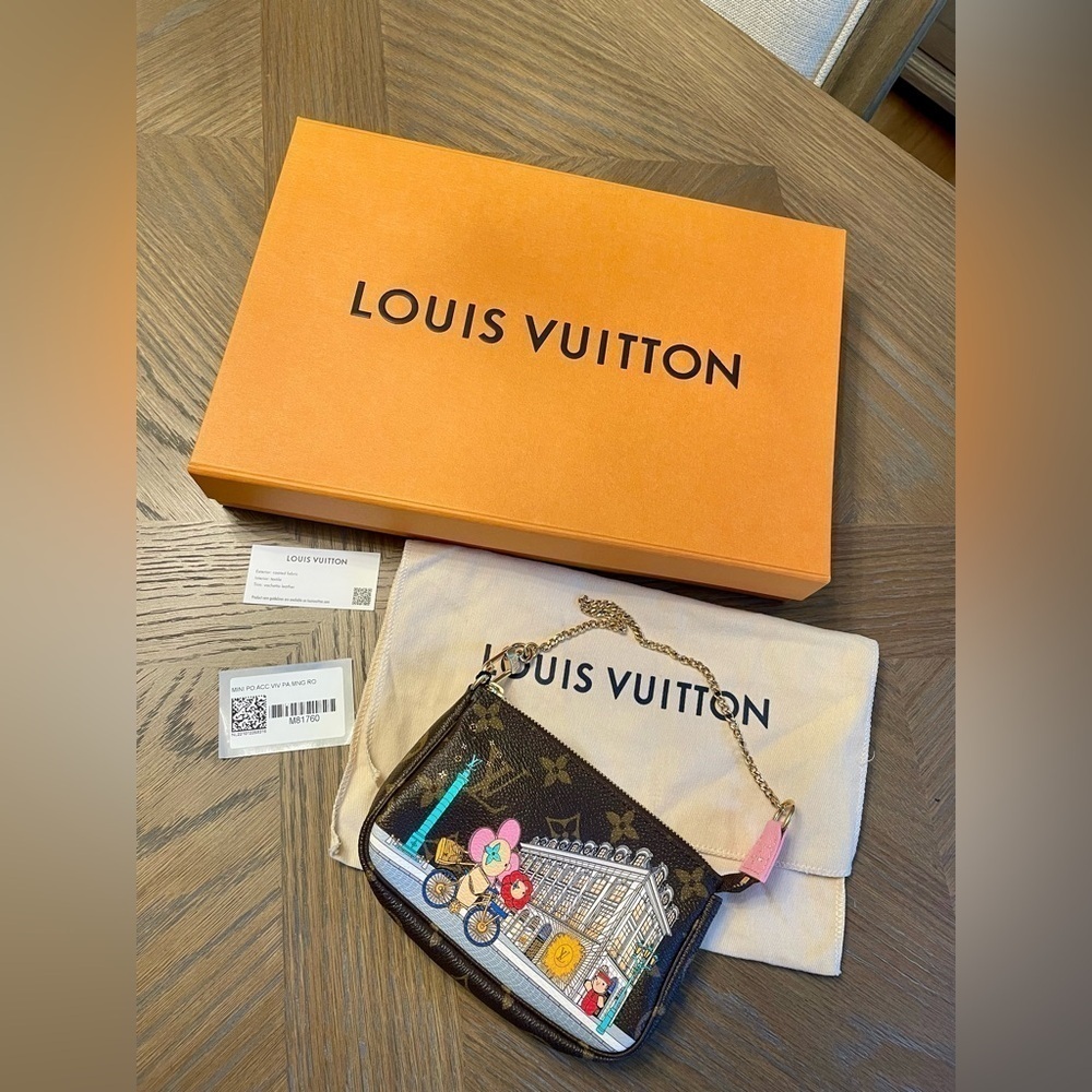 Authentic Louis Vuitton Mini Pochette Accessoires Christmas Vivienne Vendome - Picture 7 of 16
